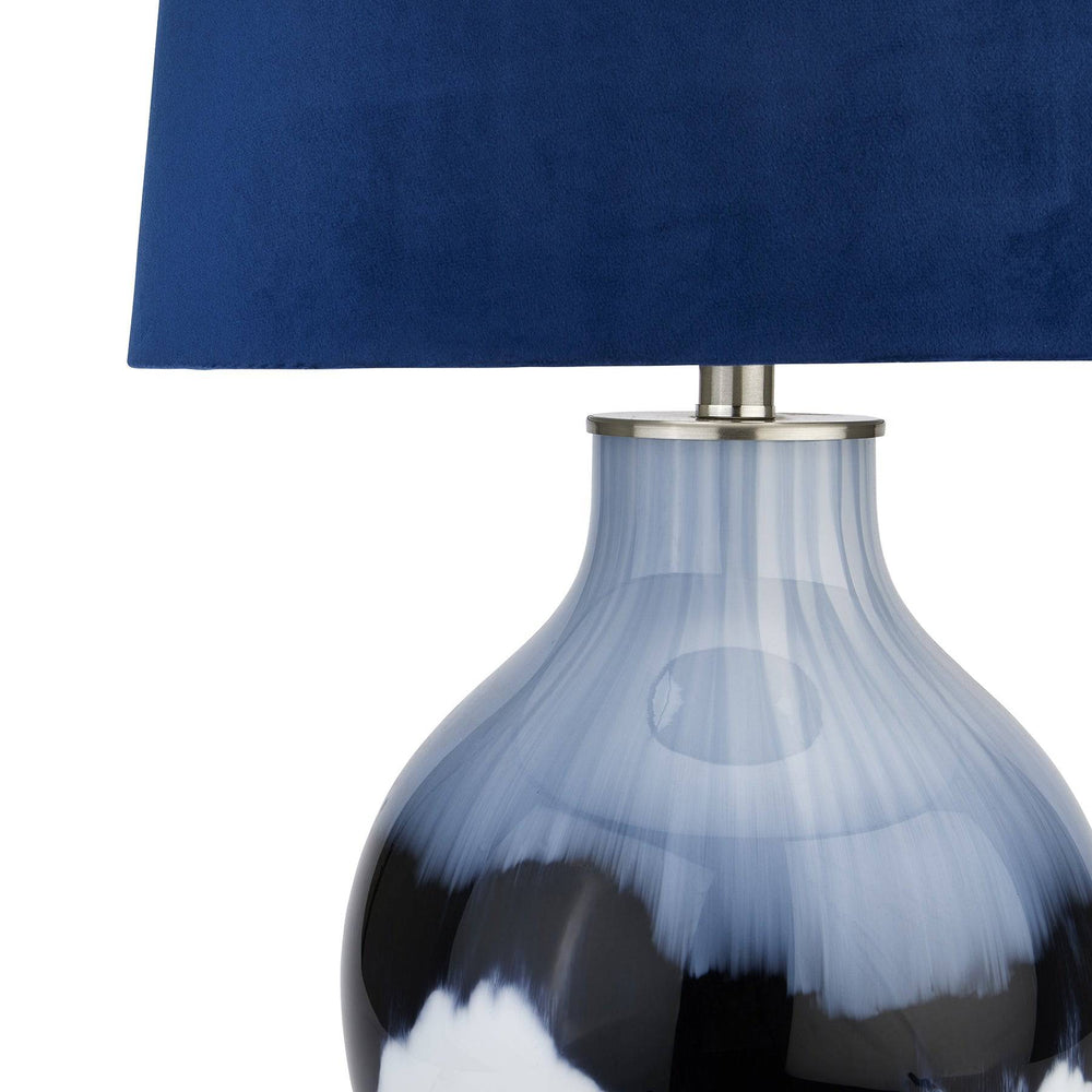 Ice Shadows Table Lamp With Navy Blue Lampshade - TidySpaces