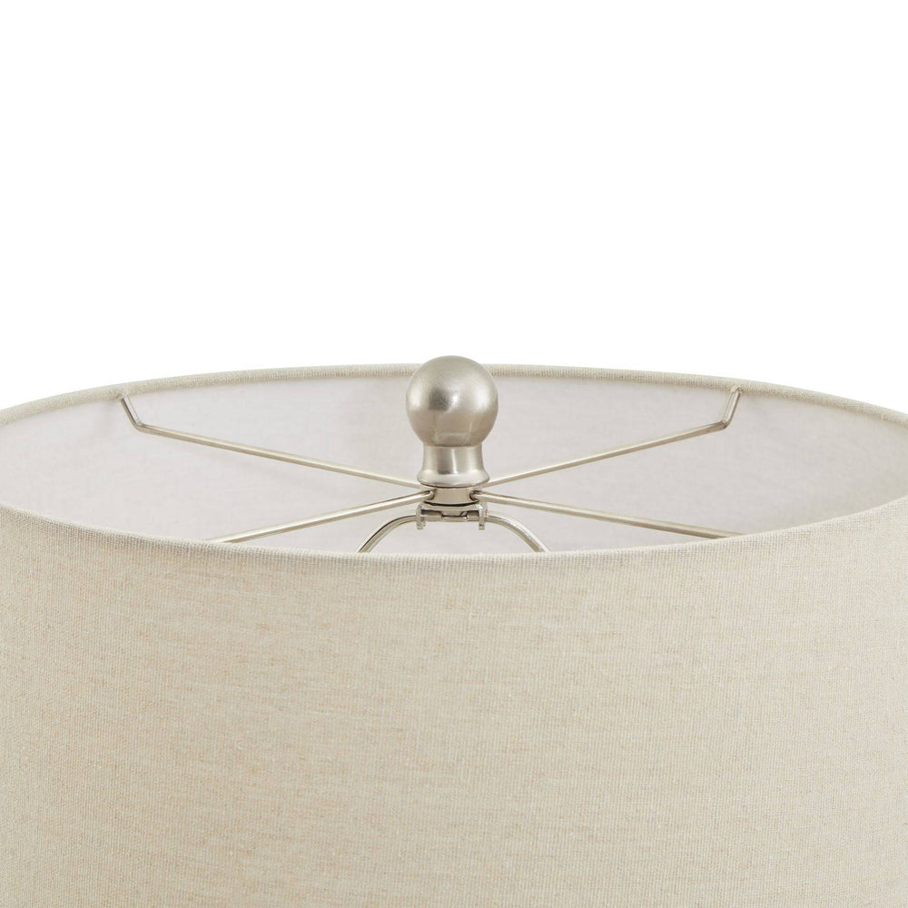 Lattice Ceramic Table Lamp With Linen Shade - TidySpaces