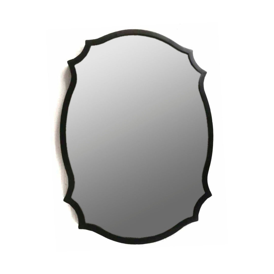 Matt Black Ornate Curved Mirror - TidySpaces