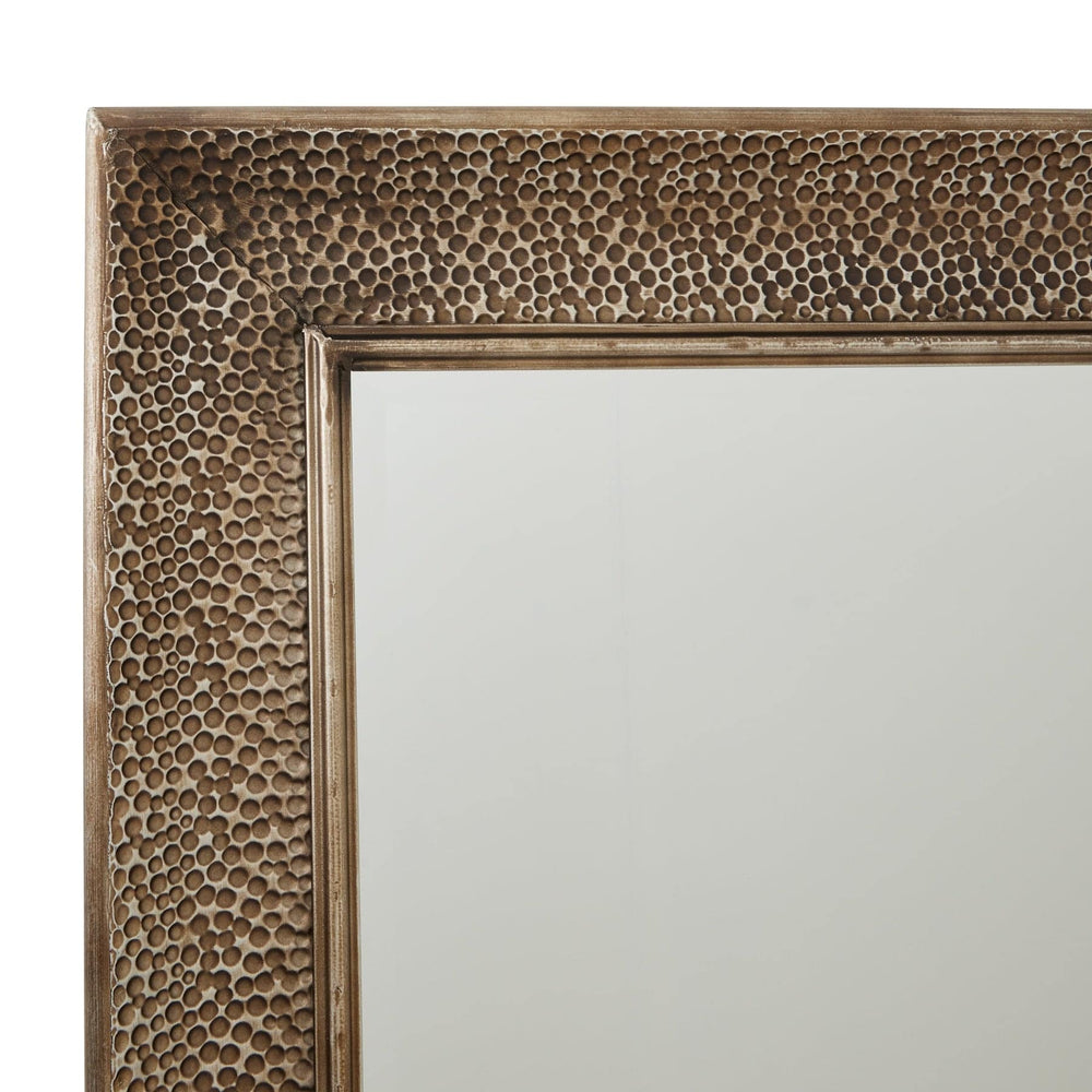 Hammered Large Rectangular Brass Wall Mirror - TidySpaces