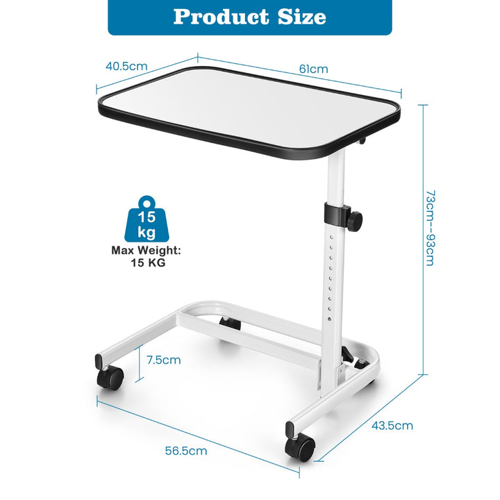 Portable Bedside Table with 9 Level Adjustable Height