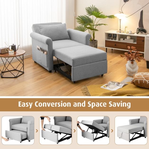 3 in 1 Convertible Sofa Bed with Pillow