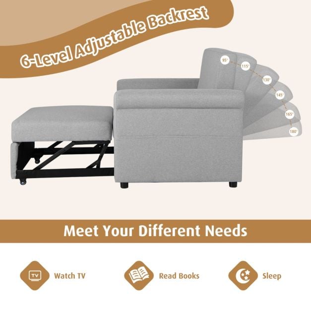 3 in 1 Convertible Sofa Bed with Pillow