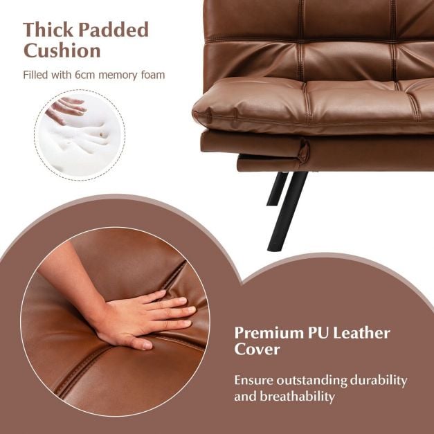 2 Seater Convertible Sofa Bed with Reclining Backrest - TidySpaces
