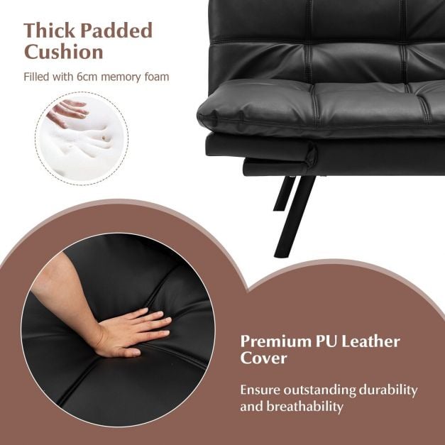 2 Seater Convertible Sofa Bed with Reclining Backrest - TidySpaces