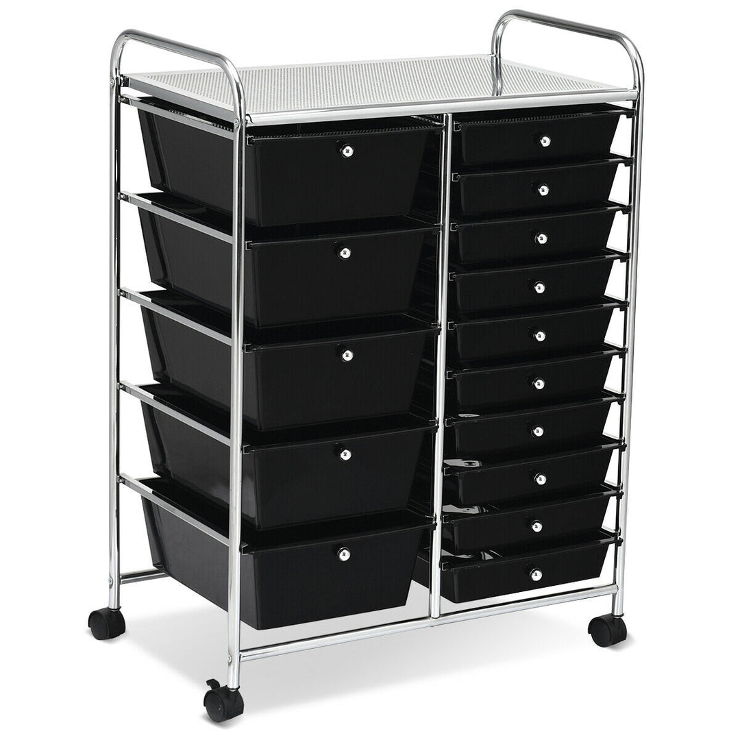 15 Drawer Rolling Storage Cart with 4 Wheels for Beauty Salon - TidySpaces