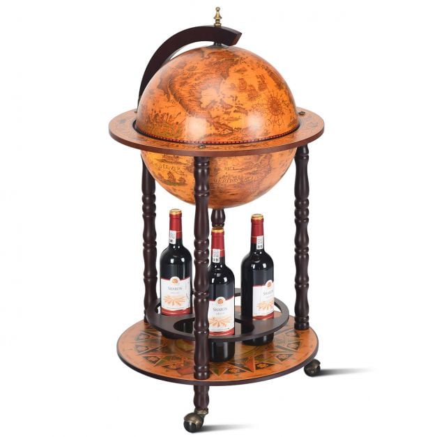 Italian Styled Globe Drinks Cabinet with Wheels