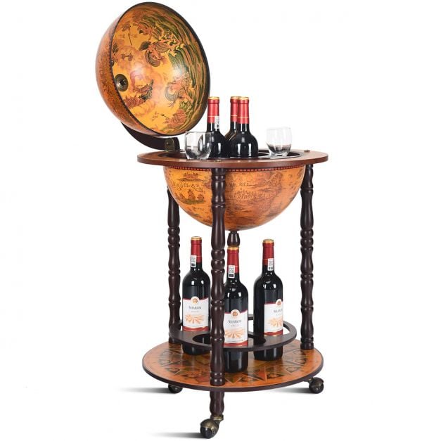 Italian Styled Globe Drinks Cabinet with Wheels