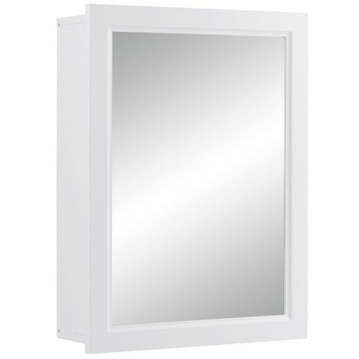 Adjustable Wall Mounted Storage Cupboard with Mirror for Bathroom-White - TidySpaces