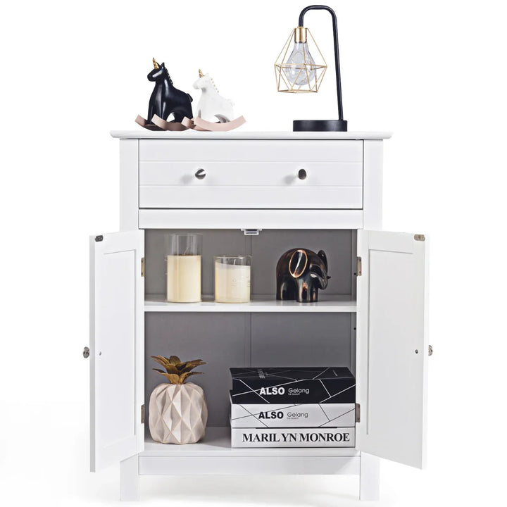 Storage Cabinet with Large Drawer and Adjustable Shelf - TidySpaces