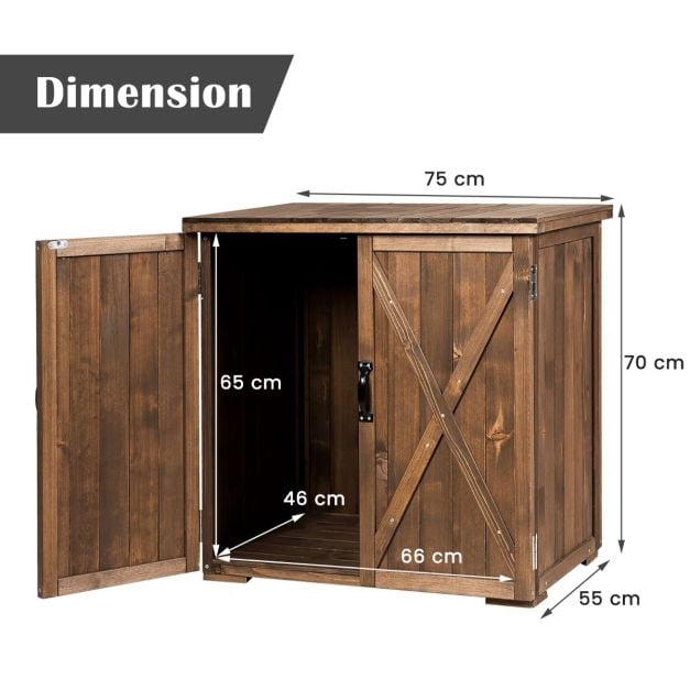 Garden Wooden Shed with Double Doors