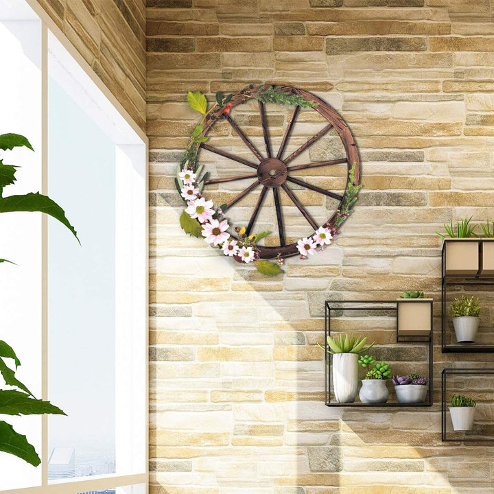 76cm Decorative Wooden Wheels Set of 2