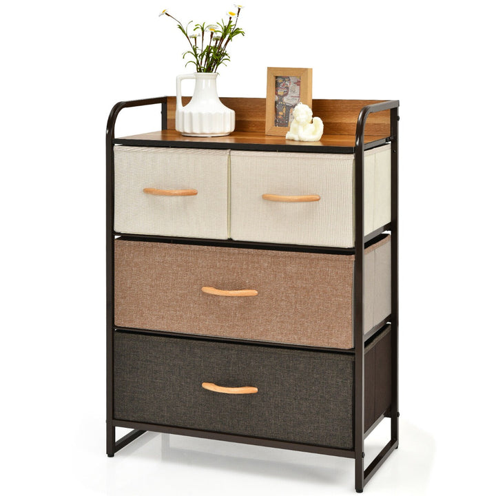 Vertical Dresser Storage Tower with Wooden Top and 4/5 Drawers - TidySpaces