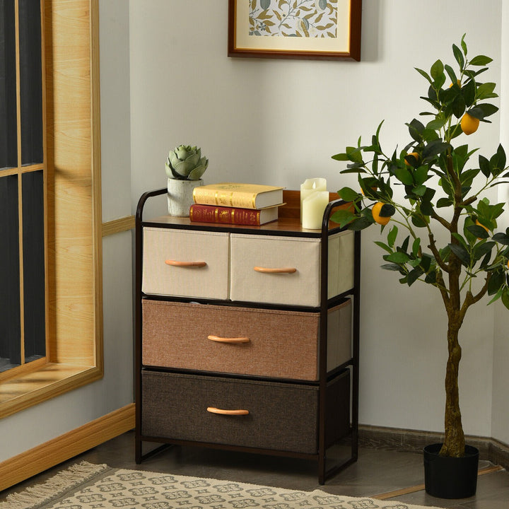 Vertical Dresser Storage Tower with Wooden Top and 4/5 Drawers - TidySpaces