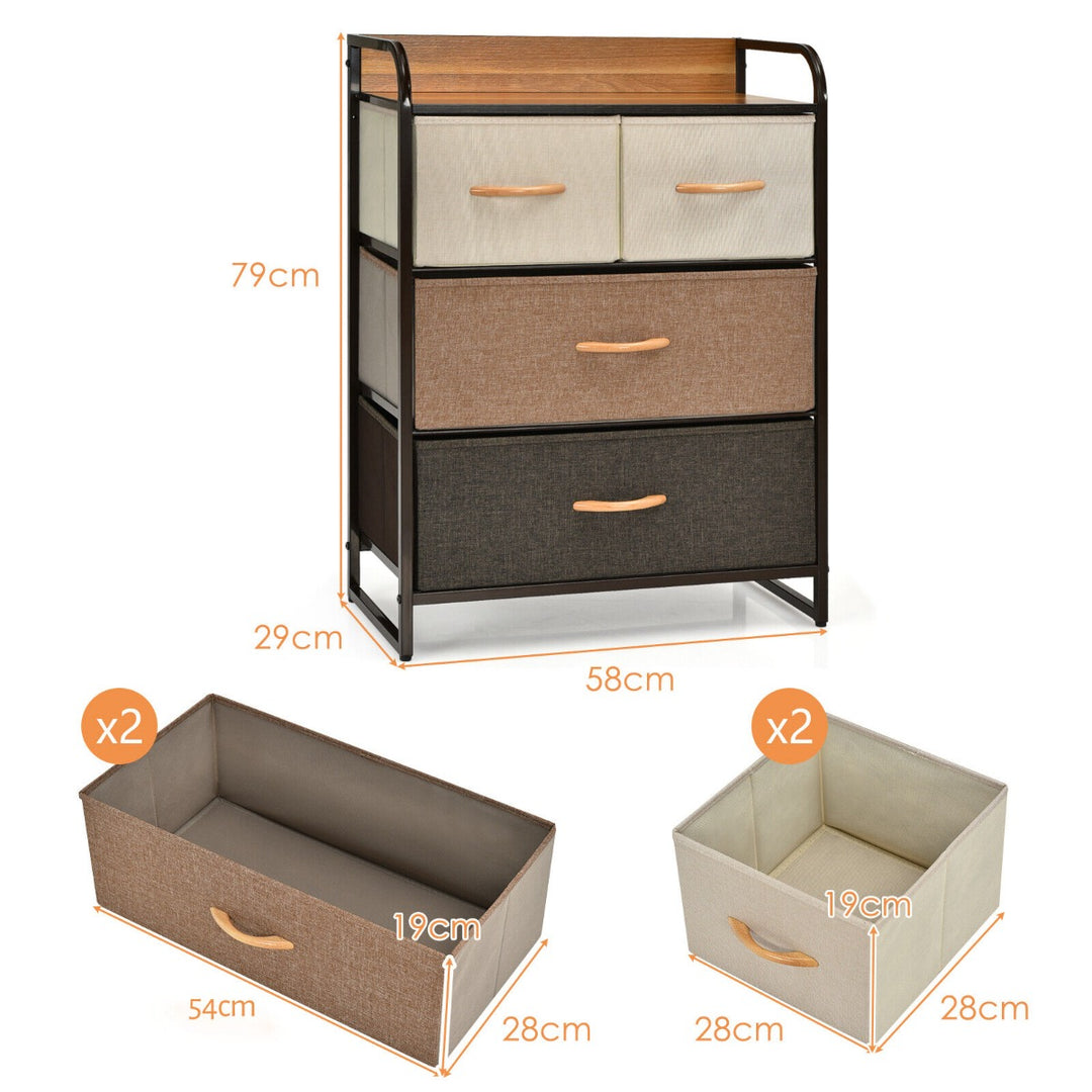 Vertical Dresser Storage Tower with Wooden Top and 4/5 Drawers - TidySpaces