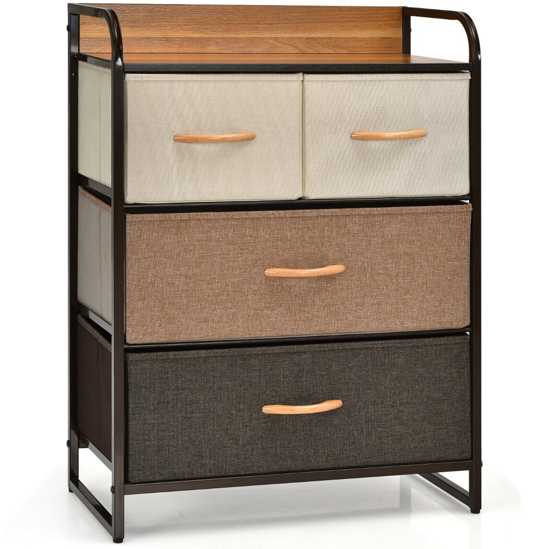 Vertical Dresser Storage Tower with Wooden Top and 4/5 Drawers - TidySpaces