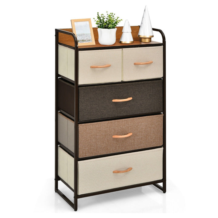 Vertical Dresser Storage Tower with Wooden Top and 4/5 Drawers - TidySpaces