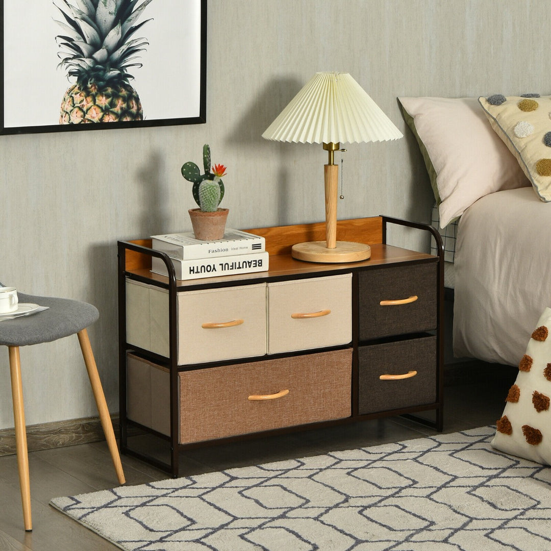 5 Drawer Dresser Storage with Foldable Fabric Drawers - TidySpaces