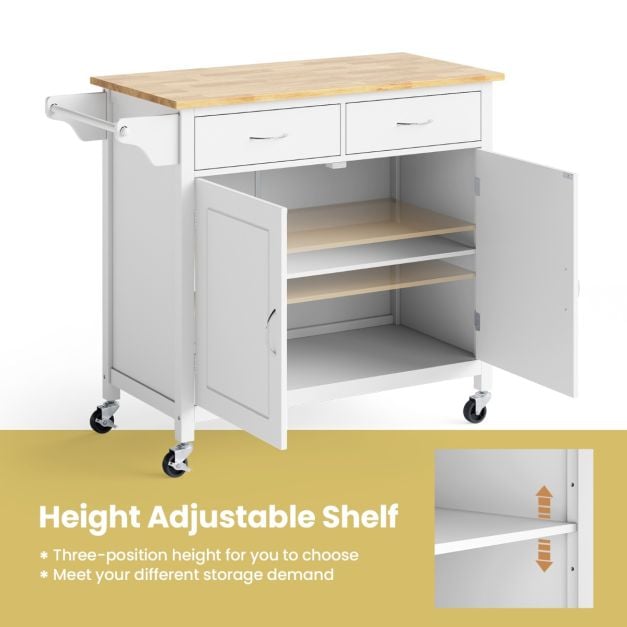 Rolling Kitchen Island Cart Utility Serving Cart with Drawers