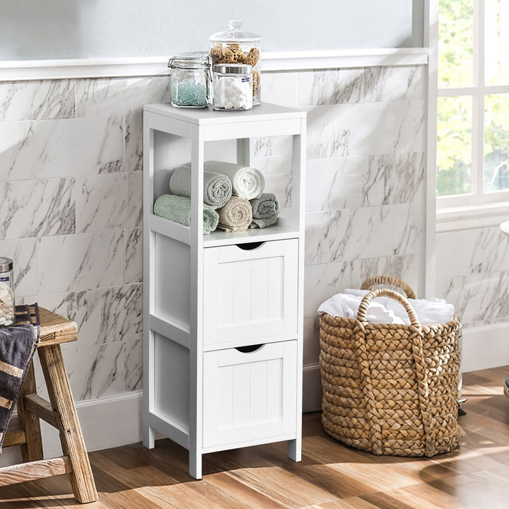 Bathroom Storage Cabinet with 2 Removable Drawers and Open Shelf