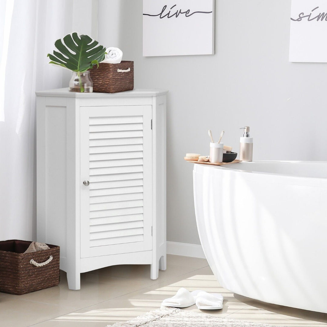 Bathroom Cabinet with Shutter Door and Adjustable Shelf