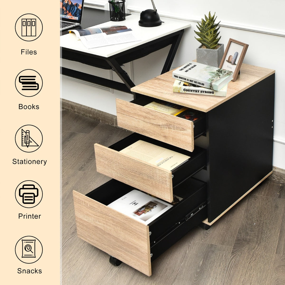 3 Drawer Mobile File Cabinet Vertical Filling Cabinet Under Desk - TidySpaces