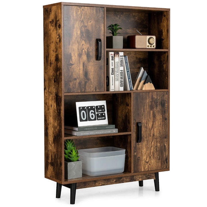 Freestanding Wooden Sideboard Storage Cabinet with 2 Doors and 4 Shelves - TidySpaces