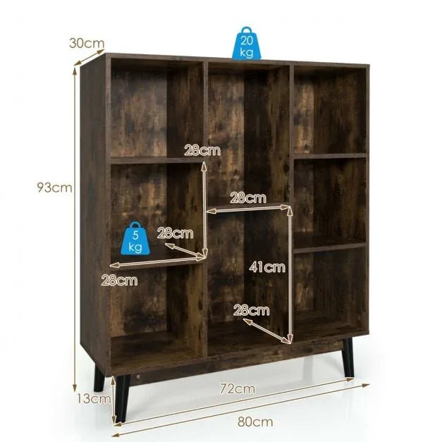 8 Cube Storage Organizer with 2 Anti Tipping Mechanisms Dark - TidySpaces