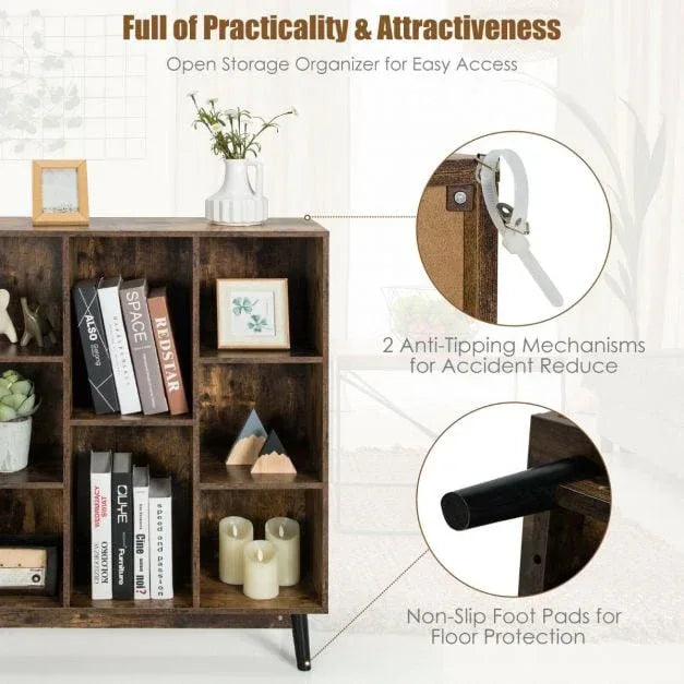 8 Cube Storage Organizer with 2 Anti Tipping Mechanisms Dark - TidySpaces