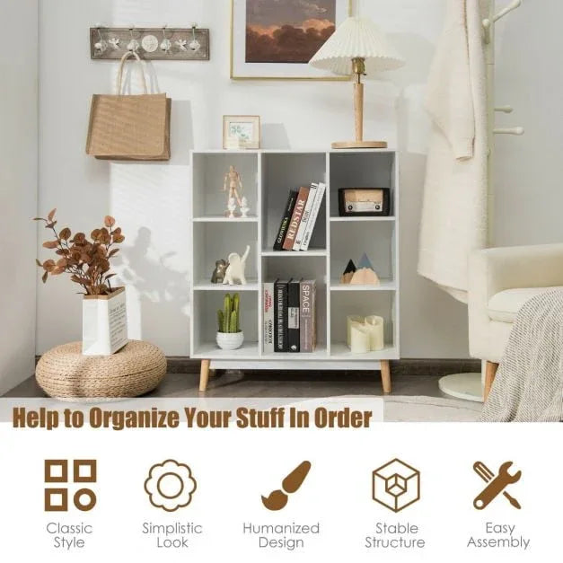 8 Cube Storage Organizer with 2 Anti Tipping Mechanisms Dark - TidySpaces