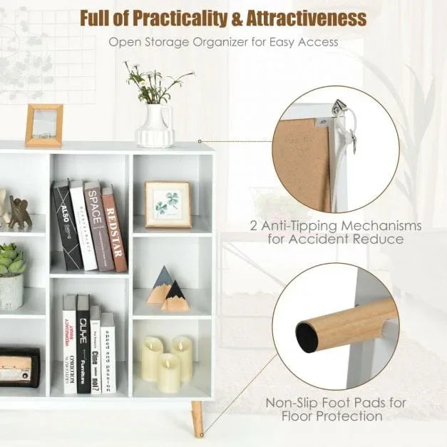 8 Cube Storage Organizer with 2 Anti Tipping Mechanisms Dark - TidySpaces