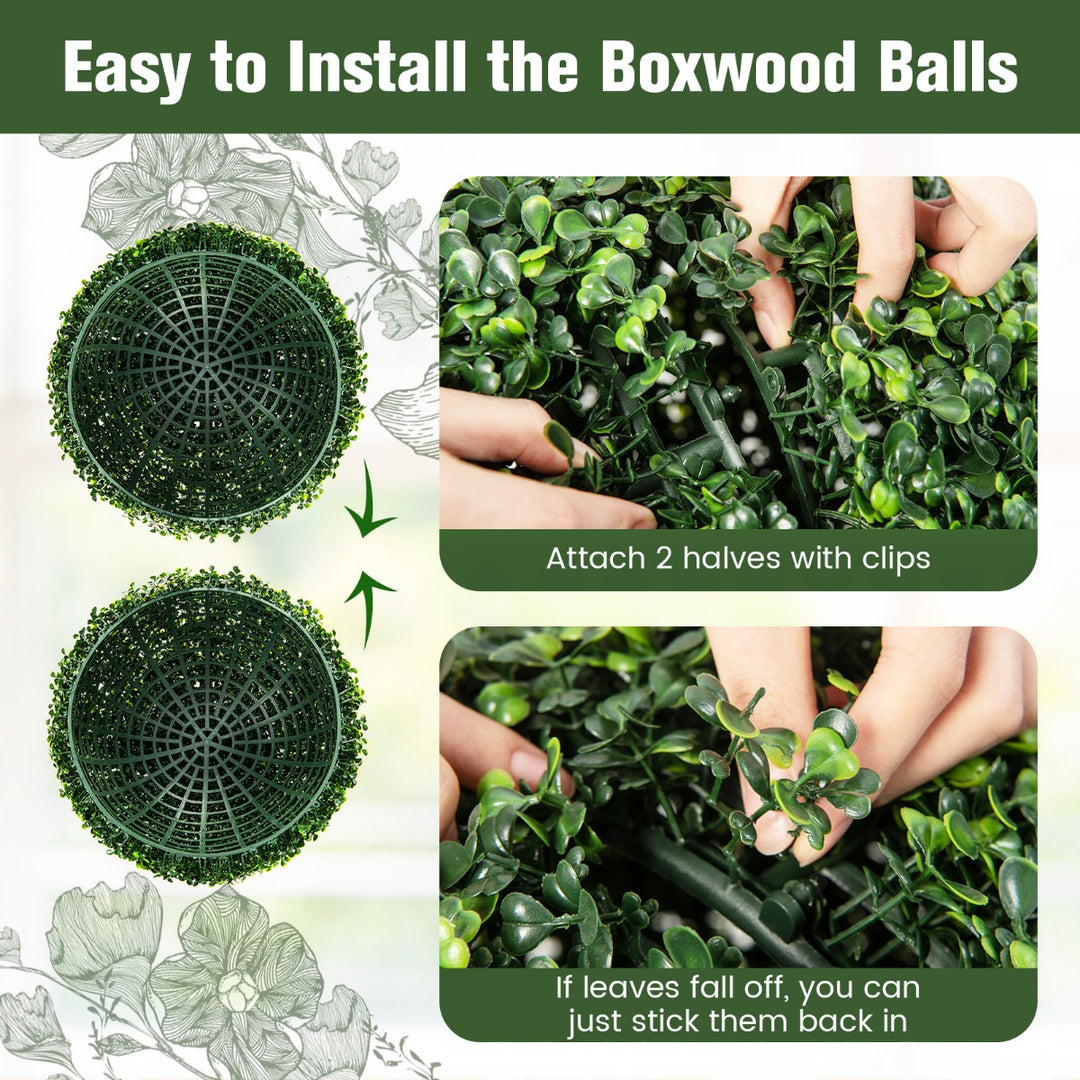 Set of 2 Artificial Topiary Balls 48cm Faux Boxwood Balls