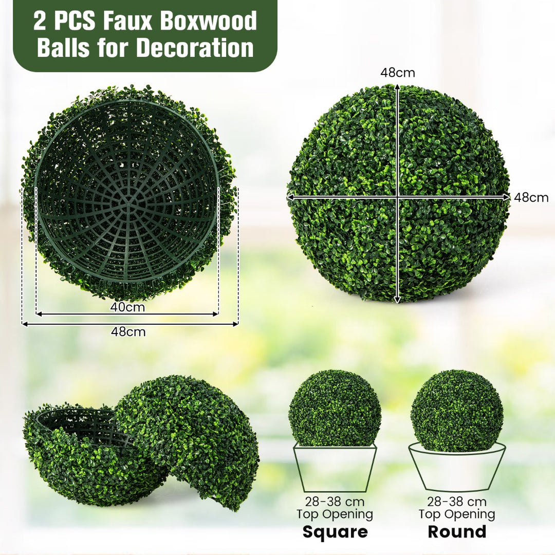 Set of 2 Artificial Topiary Balls 48cm Faux Boxwood Balls