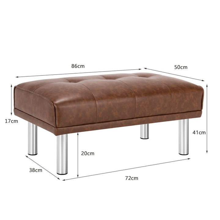 Leather Tufted Upholstered Ottoman Bench for Living Room Entryway - TidySpaces