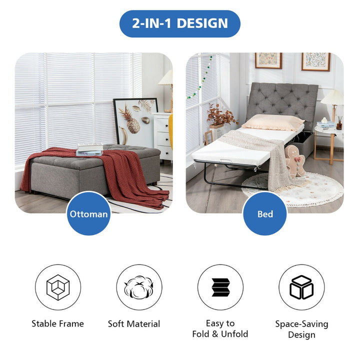 2 in 1 Convertible Sofa Bed with Mattress for Home and Office - TidySpaces