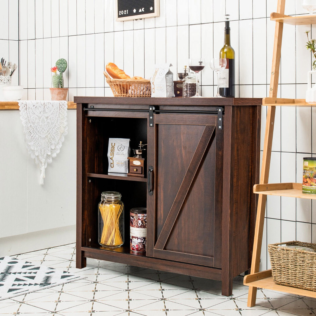 Rustic Sideboard Organizer Freestanding Buffet Storage Cabinet - TidySpaces