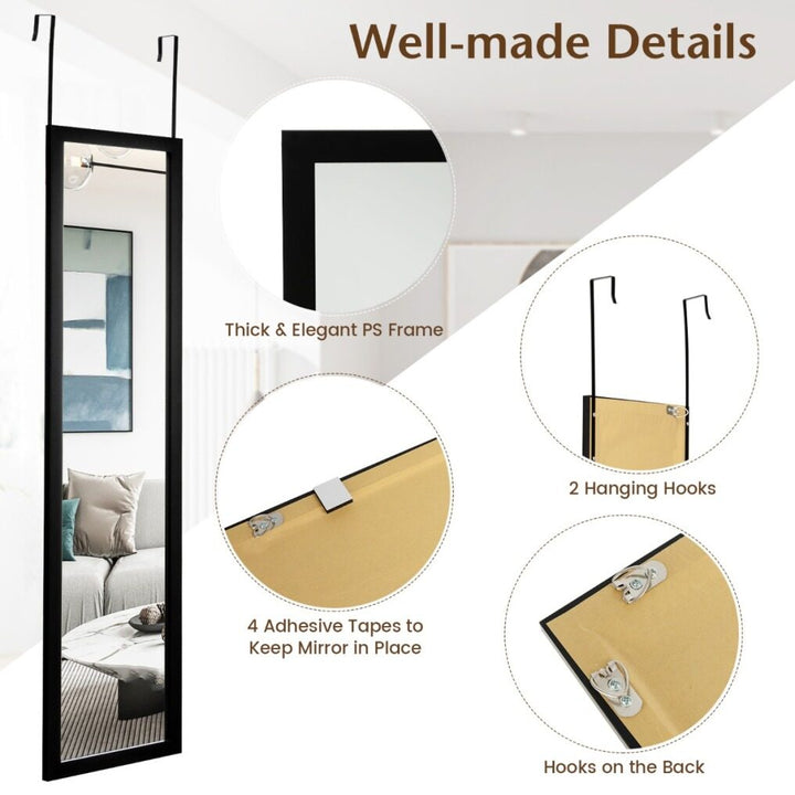 Full Length Over the Door Mirror with Hanging Hooks for Bedroom