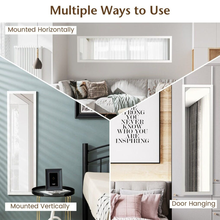 Full Length Over the Door Mirror with Hanging Hooks for Bedroom