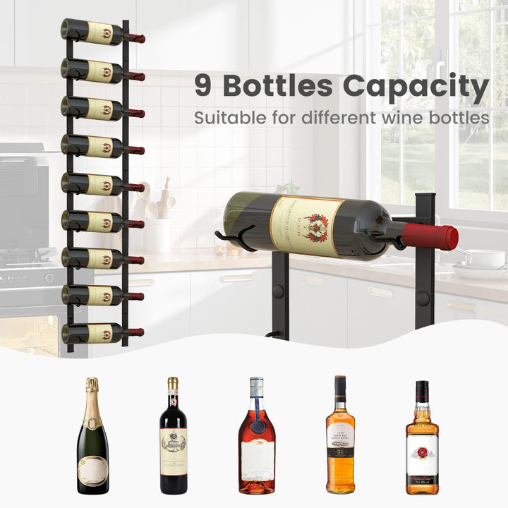 Wall Mounted Metal Wine Rack Organizer for Liquor & Champagne