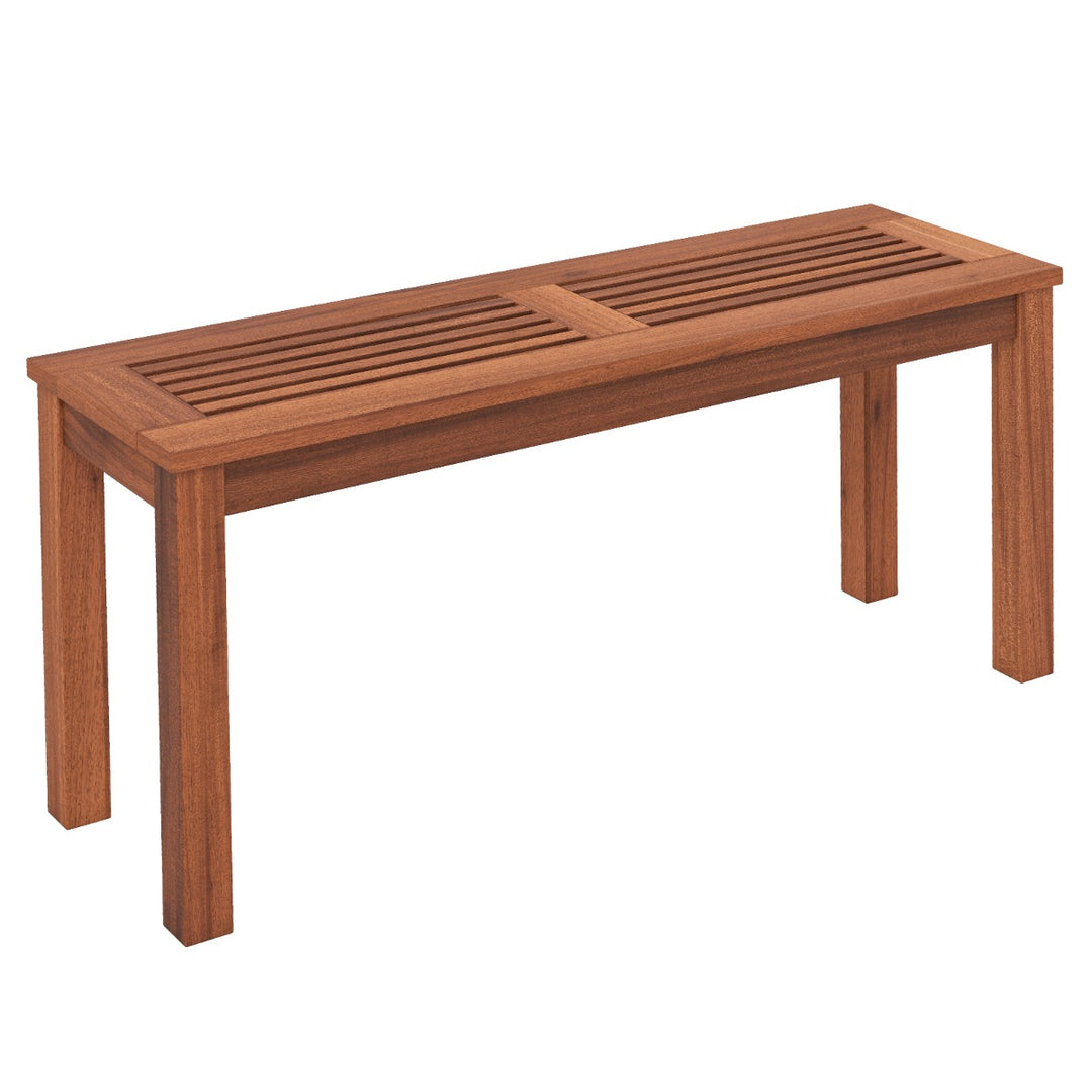 2-Person Patio Wood Bench with Slatted Seat - TidySpaces