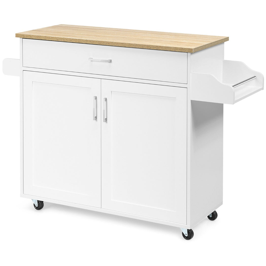 Rolling Kitchen Storage Trolley with Adjustable Shelf and Drawer