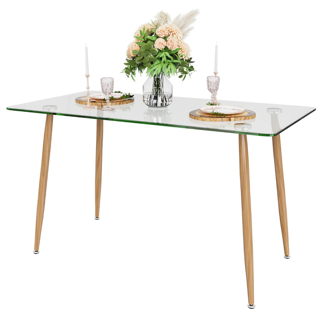 Glass Dining Table with Tempered Glass Table Top