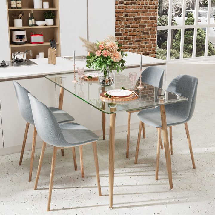 Glass Dining Table with Tempered Glass Table Top