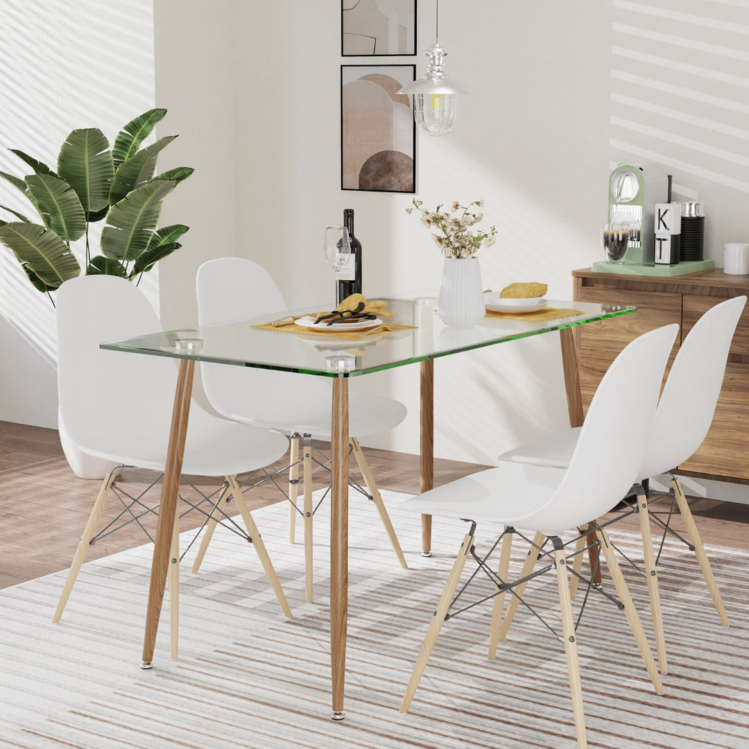 Glass Dining Table with Tempered Glass Table Top