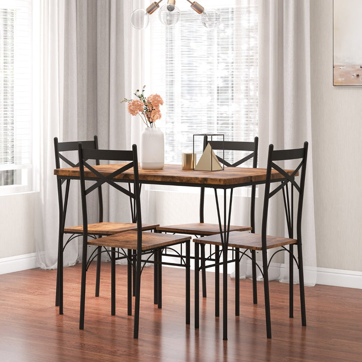 5 Piece Dining Table Set with Metal Frame