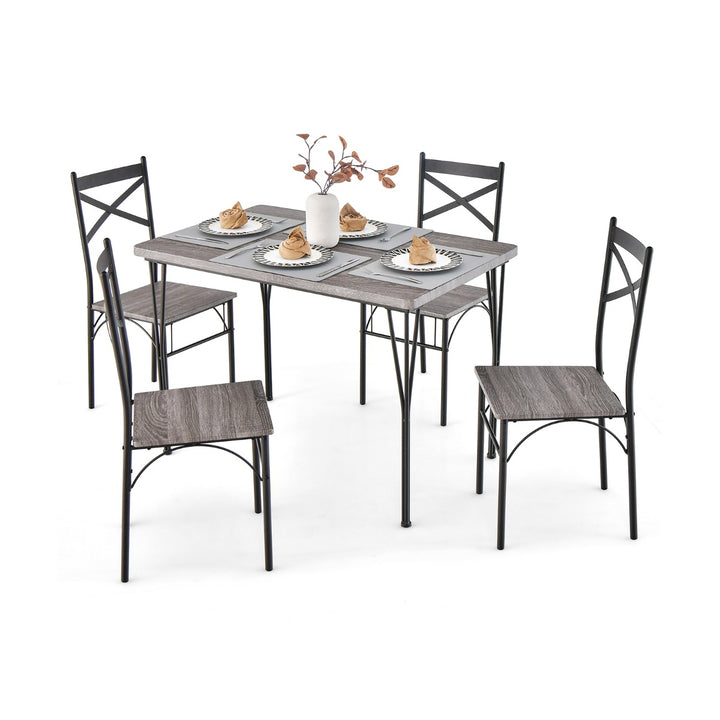 5 Piece Dining Table Set with Metal Frame