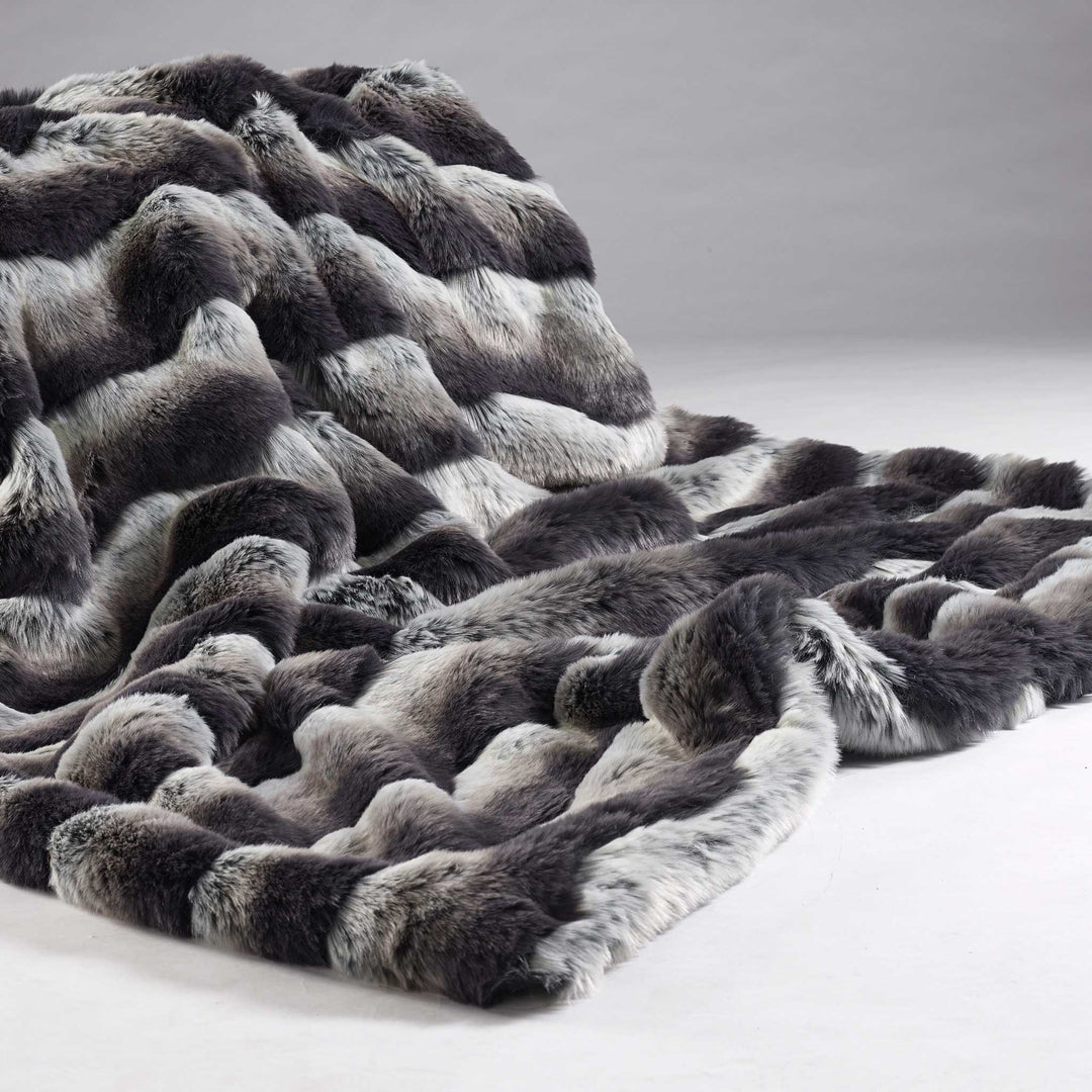 Montana Mirage Striped Elegance Faux Fur Throw - TidySpaces