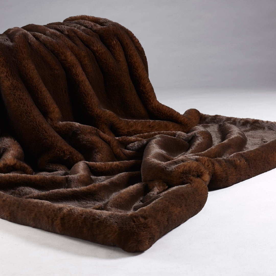 Chocolate Bliss Faux Fur Luxe Throw - TidySpaces