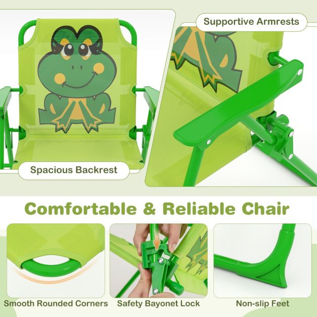 Kids Picnic Table and Chair Set with 2 Folding Chairs and Height Adjustable Umbrella