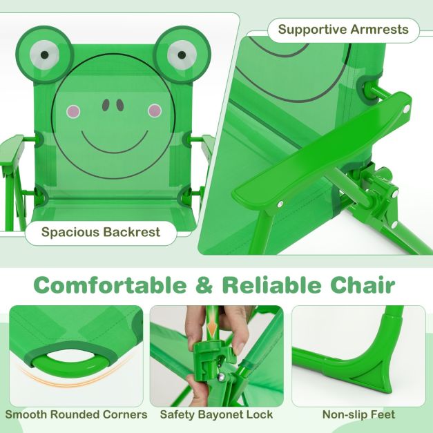 Kids Picnic Table and Chair Set with 2 Folding Chairs and Height Adjustable Umbrella